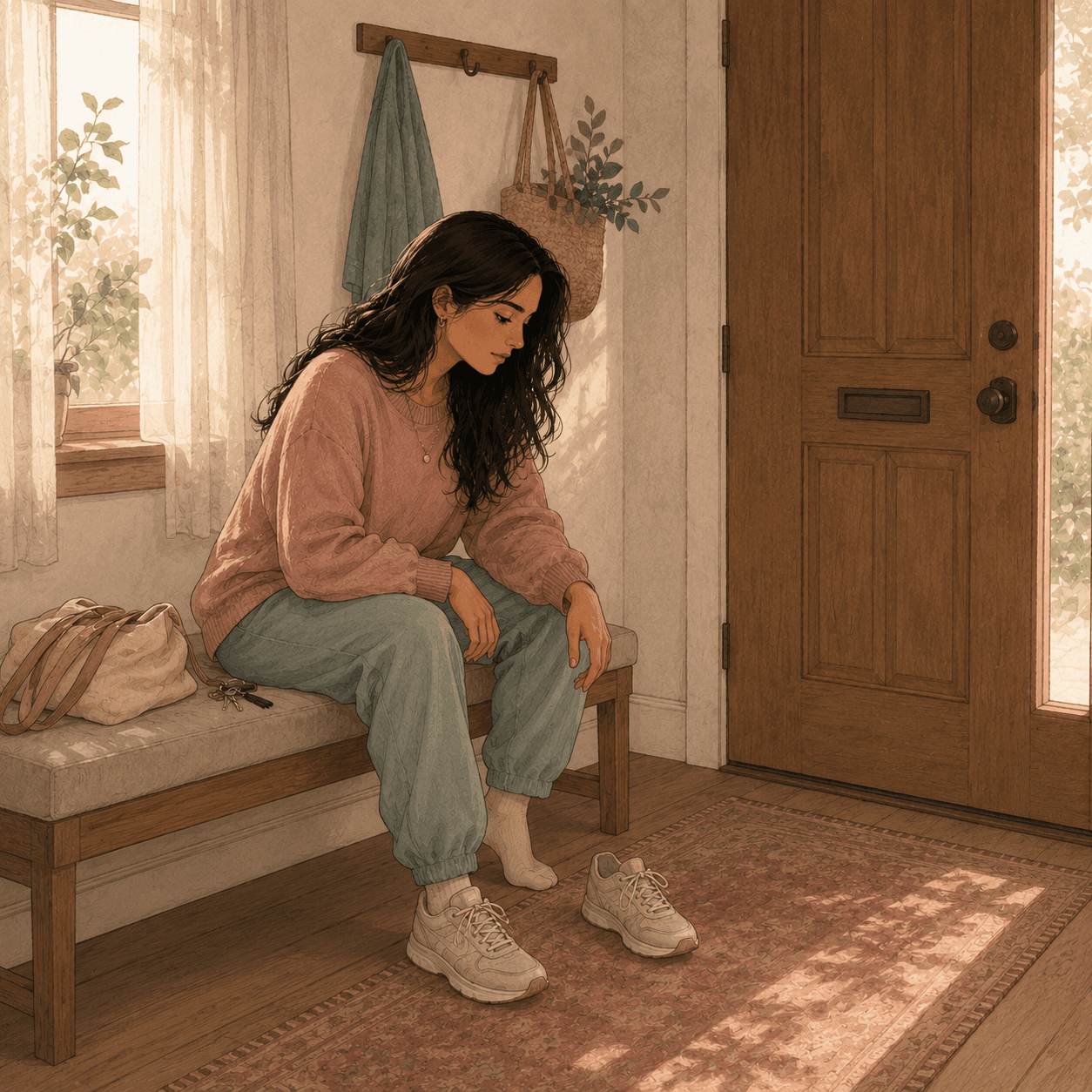 The Saramatic character using a journal for Light and Shadow reflection